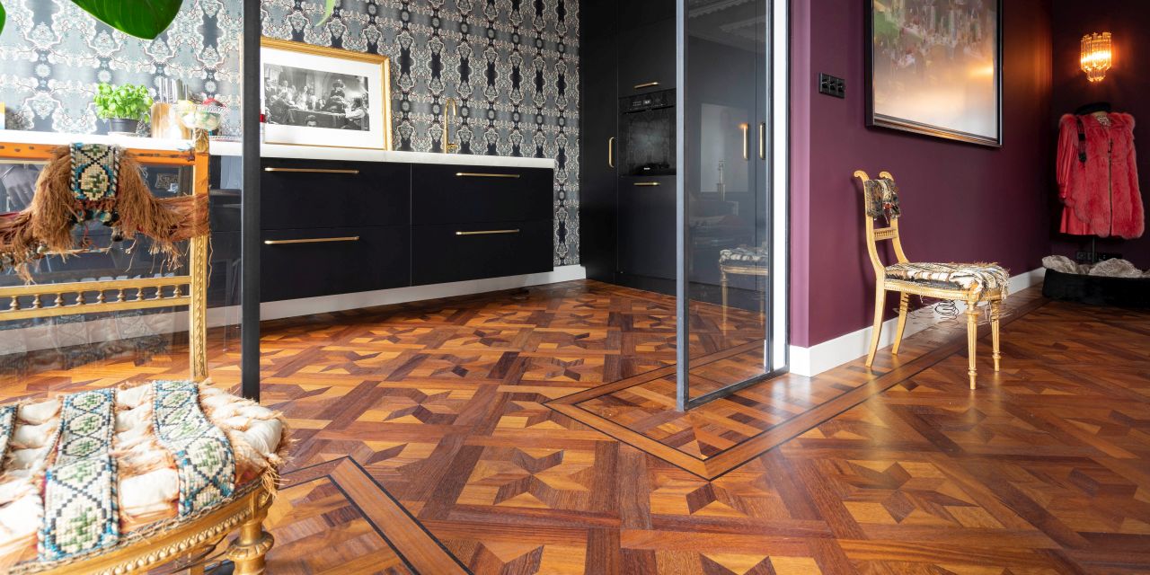 Stylish patterned floor in kambala